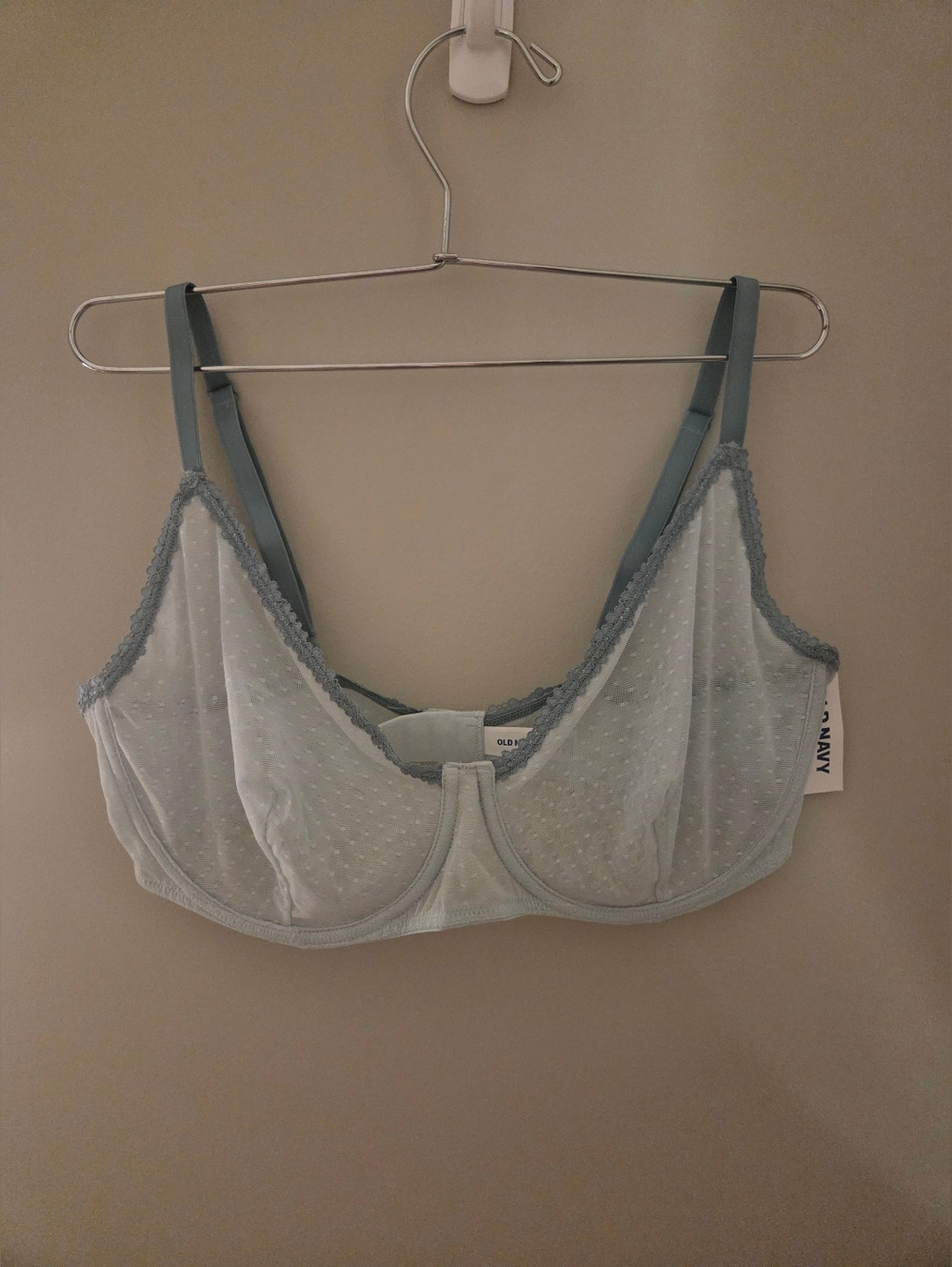 Old Navy Pale Blue Sheer Dot Underwire Bra